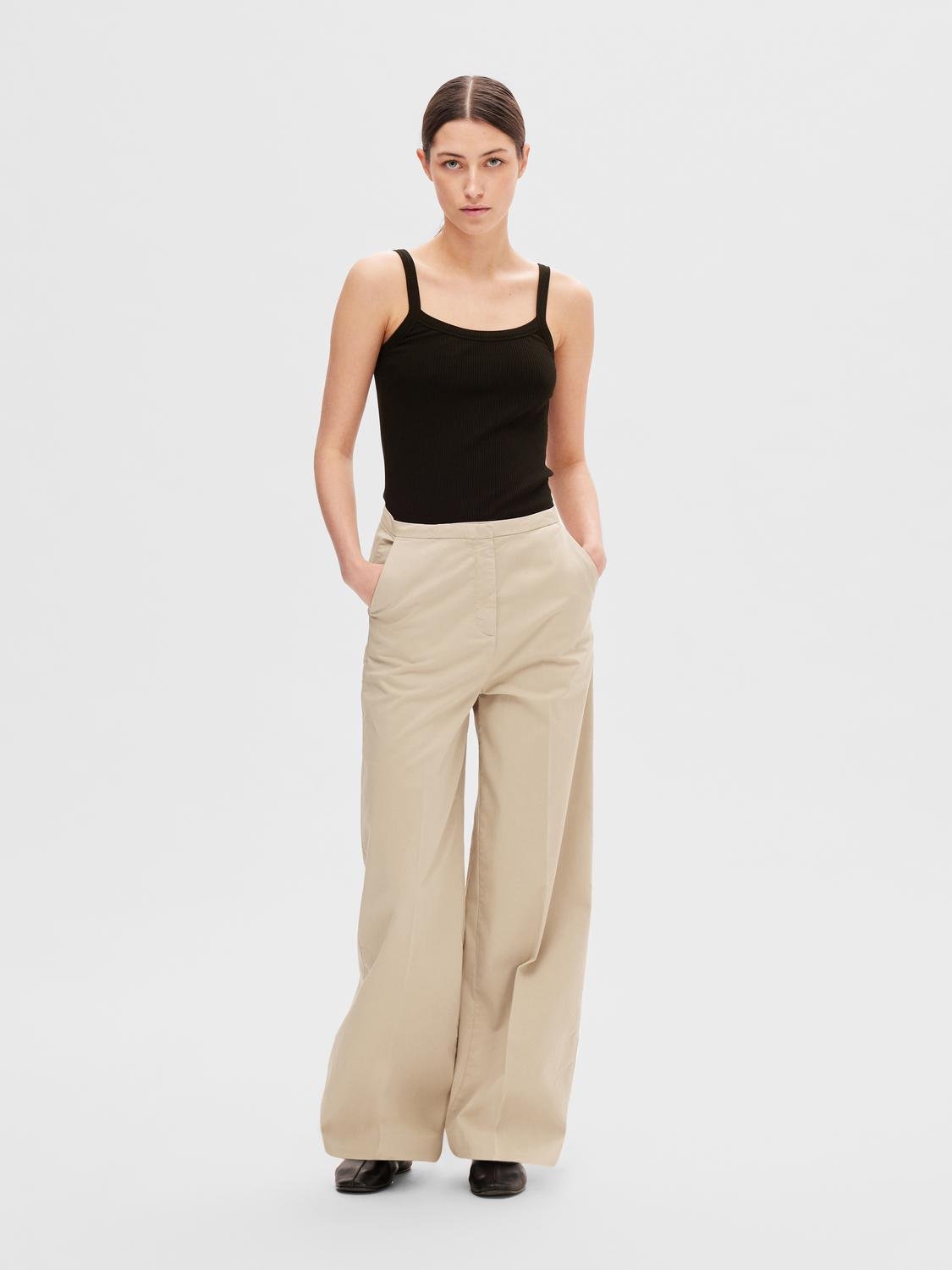 SELECTED FEMME - CELICA TANK TOPP - Black